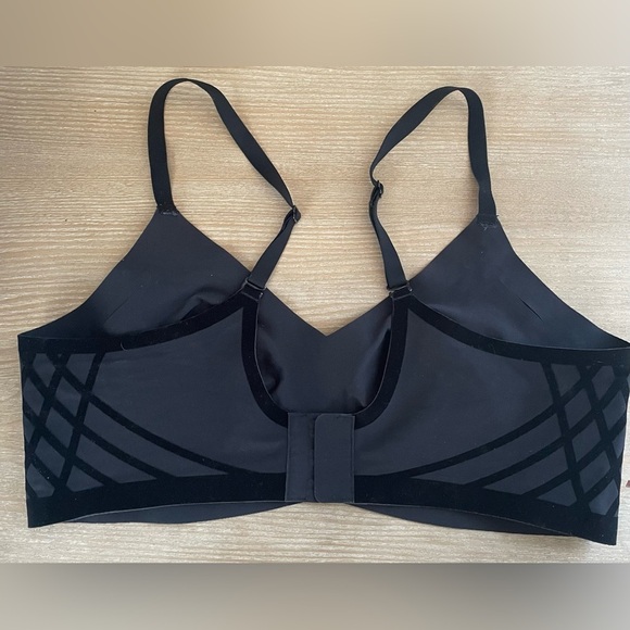 HONEYLOVE BLACK FULL COVERAGE SILHOUETTE WIRELESS BRA VAMP SIZE L - Picture 3 of 9